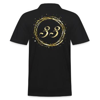 33 - Men's Polo Shirt - black - Back - Kai (181cm)