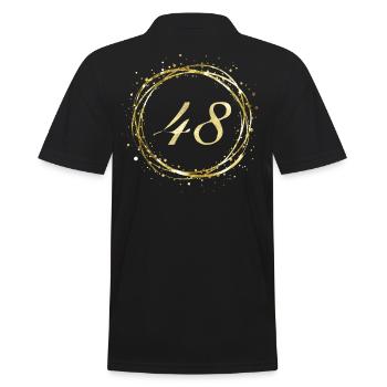 48 - Men's Polo Shirt - black - Back - Kai (181cm)