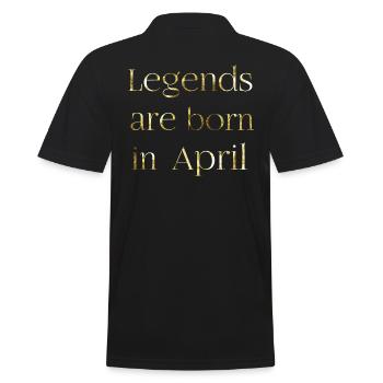 Legenda are born in april - Männer Poloshirt - Schwarz - Hinten - Kai (181cm)
