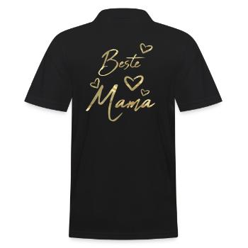 Beste Mama - Männer Poloshirt - Schwarz - Hinten - Kai (181cm)