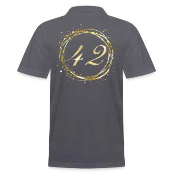 42 - Men's Polo Shirt - charcoal grey - Back - Nico (186cm)