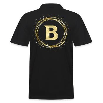B - Männer Poloshirt - Schwarz - Hinten - Kai (181cm)