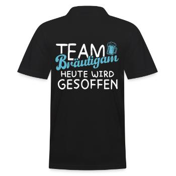 Team Bräutigam - Heute wird gesoffen - JGA - Männer Poloshirt - Schwarz - Hinten - Kai (181cm)