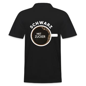 schwarzer Kaffee Kaffeetasse Kaffeetrinker - Männer Poloshirt - Schwarz - Hinten - Kai (181cm)