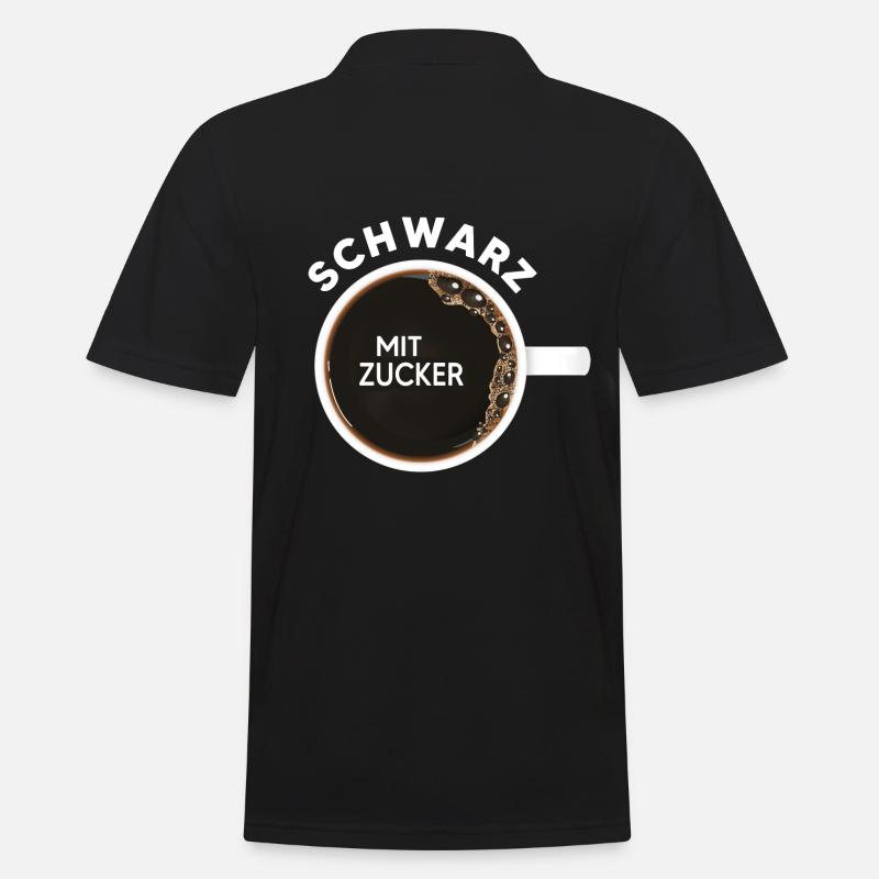 schwarzer Kaffee Kaffeetasse Kaffeetrinker - Männer Poloshirt - Schwarz