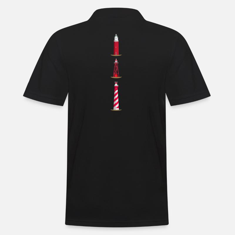 Leuchttürme Texel, Den Oever, Westerlichttoren - Männer Poloshirt - Schwarz