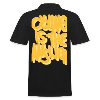 Le vélo est la réponse jaune - Polo Homme - noir - Dos - Kai (181cm)