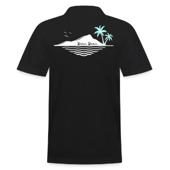 Bora Bora Island Dream Beach Palm Trees Sea Souvenir - Men's Polo Shirt - black - Back - Kai (181cm)