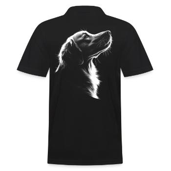 Golden Retriever Portrait Dog Dog Goldie - Men's Polo Shirt - black - Back - Kai (181cm)