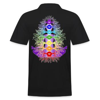 Chakras with their roots - Men's Polo Shirt - black - Back - Kai (181cm)