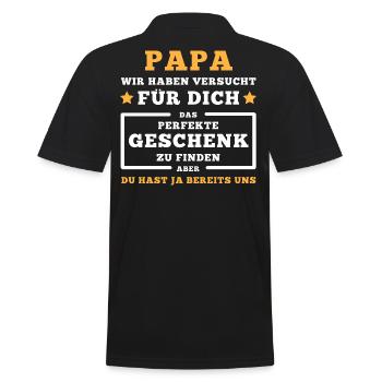 Papa Papi Vatertag. Perfekte Geschenk Deine Kinder - Männer Poloshirt - Schwarz - Hinten - Kai (181cm)