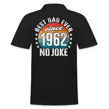 Bester Papa der Welt seit 1962 No Joke - Männer Poloshirt - Schwarz - Hinten - Kai (181cm)