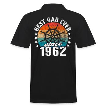 Bester Papa der Welt seit 1962 Kapitän - Männer Poloshirt - Schwarz - Hinten - Kai (181cm)