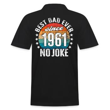 Meilleur papa du monde depuis 1961 Pas de blague - Polo Homme - noir - Dos - Kai (181cm)