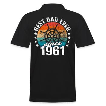 Best dad in the world Captain since 1961 - Men's Polo Shirt - black - Back - Kai (181cm)