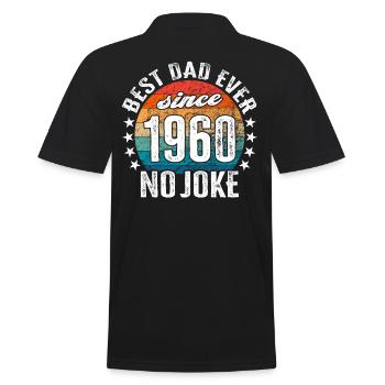 Bester Papa der Welt seit 1960 No Joke - Männer Poloshirt - Schwarz - Hinten - Kai (181cm)