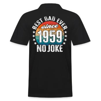 Best dad in the world since 1959 No Joke - Men's Polo Shirt - black - Back - Kai (181cm)