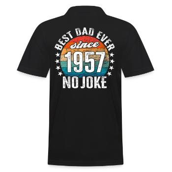 Bester Papa der Welt seit 1957 No Joke - Männer Poloshirt - Schwarz - Hinten - Kai (181cm)