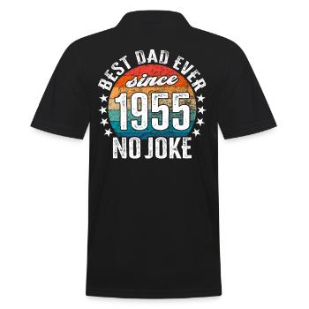Bester Papa der Welt seit 1955 No Joke - Männer Poloshirt - Schwarz - Hinten - Kai (181cm)