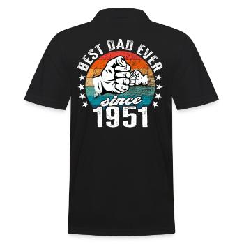 Bester Papa der Welt seit 1951 Vatertag - Männer Poloshirt - Schwarz - Hinten - Kai (181cm)