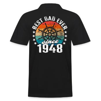 Meilleur père du monde depuis 1948 Fête des pères - Polo Homme - noir - Dos - Kai (181cm)