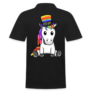 LGBT Arc-en-ciel Licorne Arc-en-ciel Drapeau Gay Pride - Polo Homme - noir - Dos - Kai (181cm)