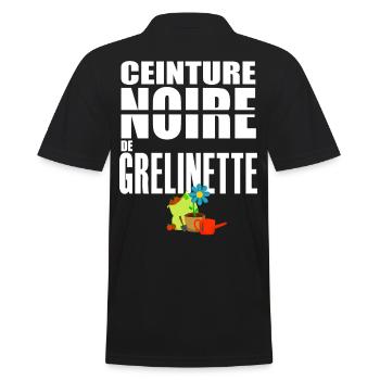 Jardin ceinture noire grelinette humour jardinier - Polo Homme - noir - Dos - Kai (181cm)
