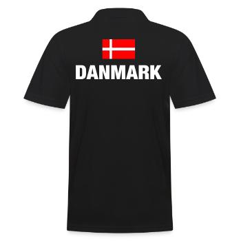 Denmark Danmark football fan Danish flag - Men's Polo Shirt - black - Back - Kai (181cm)