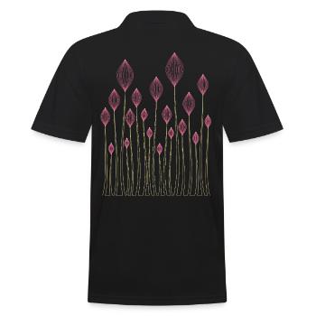 Pflanzen Dekorativ - Männer Poloshirt - Schwarz - Hinten - Kai (181cm)