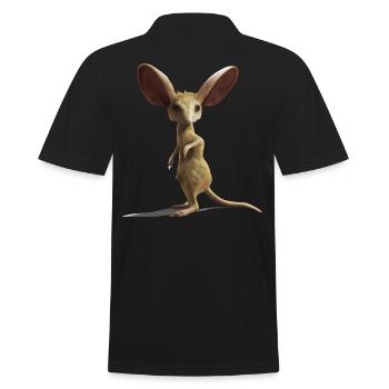 Cute long-eared jerboa design - Men's Polo Shirt - black - Back - Kai (181cm)