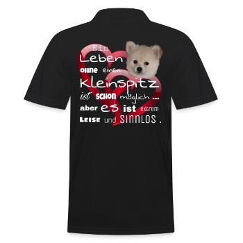 Kleinspitz Shirt - Spruchshirt Kleinspitz - Männer Poloshirt - Schwarz - Hinten - Kai (181cm)