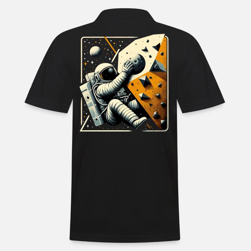 Bouldering Astronaut Spaceman Gift - Men's Polo Shirt - black