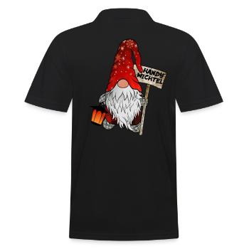Handy Wichtel – Der Smartphone Weihnachtsgnom - Männer Poloshirt - Schwarz - Hinten - Kai (181cm)