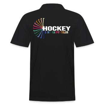 hockey feldhockey hockeysport fieldhockey - Männer Poloshirt - Schwarz - Hinten - Kai (181cm)