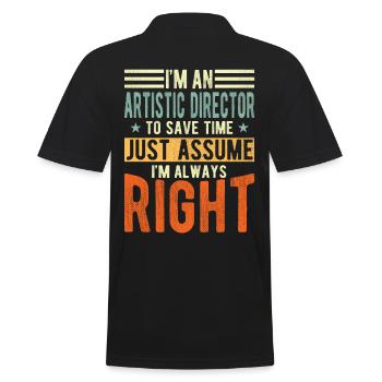 Künstlerischer Leiter - Männer Poloshirt - Schwarz - Hinten - Kai (181cm)