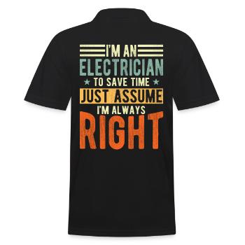 Électricien - Polo Homme - noir - Dos - Kai (181cm)