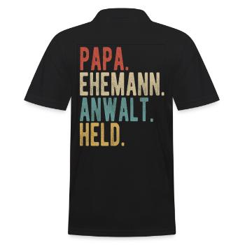Anwalt Papa Ehemann Held - Männer Poloshirt - Schwarz - Hinten - Kai (181cm)