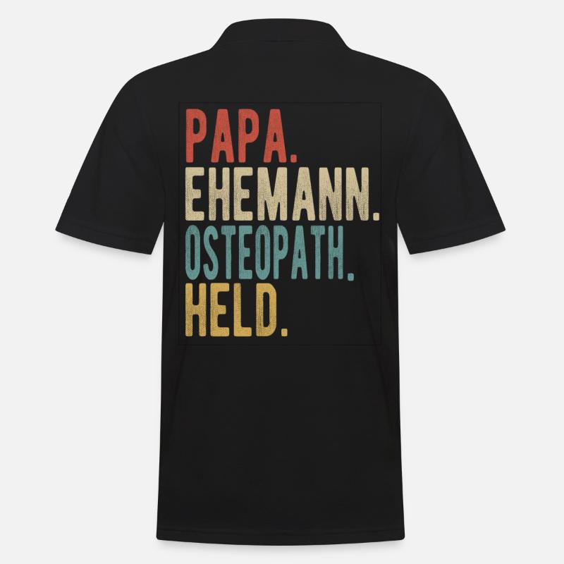 Osteopath Papa Ehemann Held - Männer Poloshirt - Schwarz