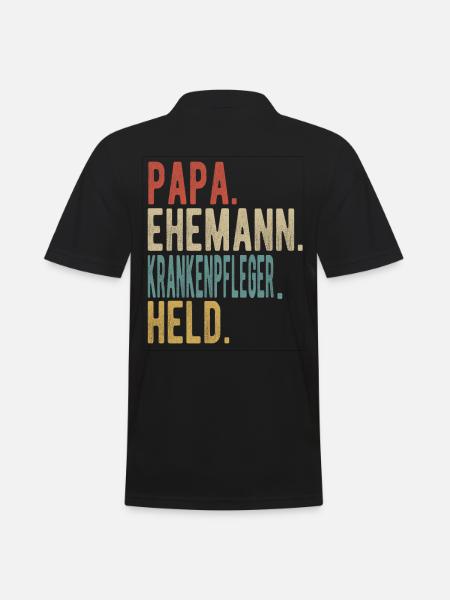 Krankenpfleger Papa Ehemann Held - Männer Poloshirt - Schwarz