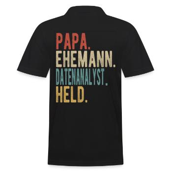 Datenanalyst Papa Ehemann Held - Männer Poloshirt - Schwarz - Hinten - Kai (181cm)