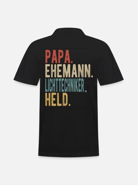 Lichttechniker Papa Ehemann Held - Männer Poloshirt - Schwarz