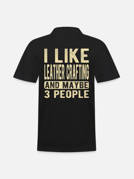 Leather crafting Saying - Men's Polo Shirt - black