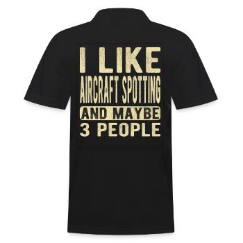 Aircraft spotting Saying - Men's Polo Shirt - black - Back - Kai (181cm)