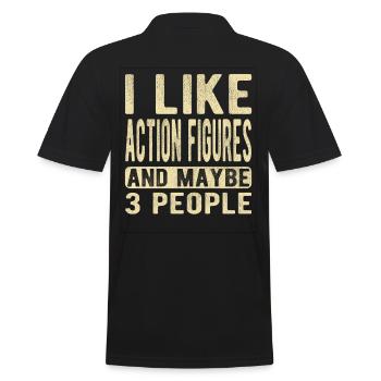 Action figures Saying - Men's Polo Shirt - black - Back - Kai (181cm)