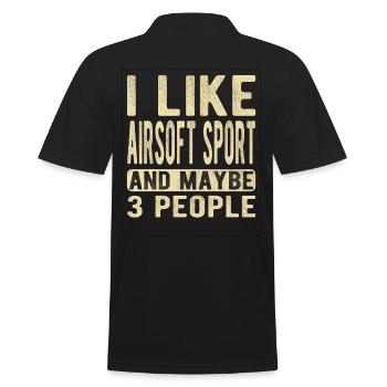 Airsoft Sport Spruch - Männer Poloshirt - Schwarz - Hinten - Kai (181cm)
