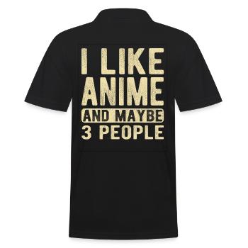 Anime-Spruch - Männer Poloshirt - Schwarz - Hinten - Kai (181cm)