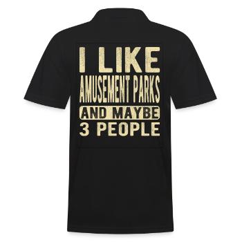 Amusement parks Saying - Men's Polo Shirt - black - Back - Kai (181cm)