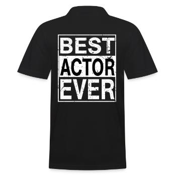Bester Schauspieler aller Zeiten Geschenk - Männer Poloshirt - Schwarz - Hinten - Kai (181cm)