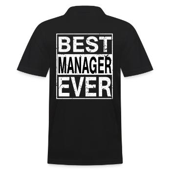 Bestes Manager-Geschenk aller Zeiten - Männer Poloshirt - Schwarz - Hinten - Kai (181cm)