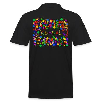 Karneval Fasching Kostüm Konfetti Luftschlangen - Männer Poloshirt - Schwarz - Hinten - Kai (181cm)